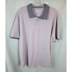 BYLT Premium Basics Polo Shirt Mens XXL 2XL Purple Dot Pattern Lux Performance